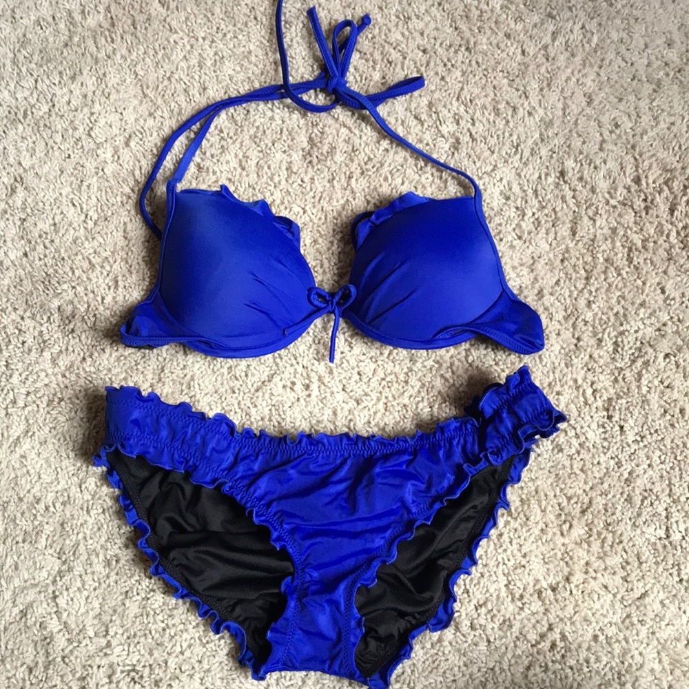 Victoria’s Secret Royal Blue Ruffle Bikini